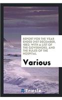 Report for the Year Ended 31st December, 1882; With a List of the Governors, and the Rules of the Hospital