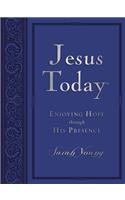 Jesus Today, Large Text Blue Leathersoft, with Full Scriptures: Experience Hope Through His Presence (A 150-Day Devotional)(Jesus Today)