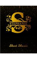 Stephanie Sheet Music: Personalized Name Letter S Blank Manuscript Notebook Journal Instrument Composition Book for Musician & Composer 12 Staves per Page Staff Line Notep