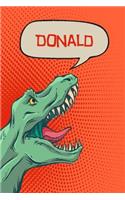 Donald: Dinosaur Tyrannosaurus Blank Comic Book Notebook Journal Book 120 Pages 6x9