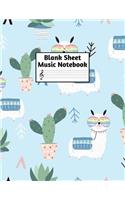 Blank Sheet Music Notebook: Easy Blank Staff Manuscript Book Large 8.5 X 11 Inches Musician Paper Wide 12 Staves Per Page for Piano, Flute, Violin, Guitar, Trumpet, Drums, Cell