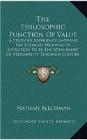 Philosophic Function of Value