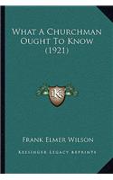 What A Churchman Ought To Know (1921)