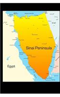 Map of the Sinai Peninsula Journal: 150 Page Lined Notebook/Diary(English)