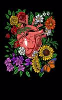 Spiritual Notebook: Anatomical Heart Flowers Hippie Nature Plants Notebook