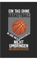Ein Tag ohne Basketball umbringen riskieren: Schulplaner, Hausaufgabenheft, Tagebuch, Notizbuch, Buch 100 karierte Seiten im Softcover für alles, was man sich notieren und nicht vergessen möcht