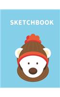 Sketchbook: A Cute Polar Bear Kawaii Sketchbook for Kids: 100 Pages of 8.5" x 11" Large Blank Paper for Drawing, Doodling Painting or Sketching(22 Xmas Gift)