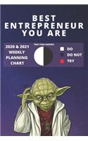2020 & 2021 Two-Year Weekly Planner For Best Entrepreneur Gift - Funny Yoda Quote Appointment Book - Two Year Agenda Notebook
