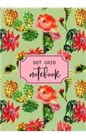 Dot Grid Notebook: Green Flowering Cactus Cover(4 Flowering Cactus Dot Grid Notebooks)