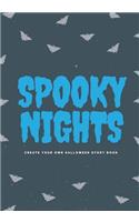 Spooky Nights: Create Your Own Halloween Story Book, 100 Pages, Ice Cold Blue