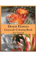 Desert Flowers Grayscale Coloring Book