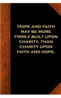 Ben Franklin Quote Journal Hope Faith Charity Vintage Style