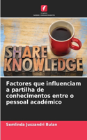 Factores que influenciam a partilha de conhecimentos entre o pessoal académico
