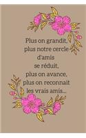 Plus on grandit, plus notre cercle d'amis se réduit, plus on avance, plus on reconnait les vrais amis...