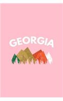 Georgia: Lined Journal - Georgia Mountains Black Fun-ny Outdoor Adventure Hobby Gift - Pink Ruled Diary, Prayer, Gratitude, Writing, Travel, Notebook For Men