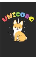 Unicorg: Unicorn Corgi Dog Journal Blank Lined Notebook