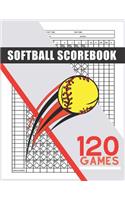 Softball Scorebook 120 Games: Softball And Baseball Scorebook Journal