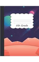 5th Grade: Planetary Blank Pre-K Primary Handwriting Practice Paper Notebook - Galaxy Constellation Astrology Star Solar System Rocket Planets Universe Cover -