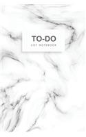 To-Do List Notebook: Marble White Cover - 110 Daily Work Day Checklist - To-Do Lists Prioritize Task with Checkboxes - Things to Accomplish Notebook - School Home Office