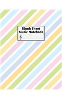 Blank Sheet Music Notebook: Easy Blank Staff Manuscript Book Large 8.5 X 11 Inches Musician Paper Wide 12 Staves Per Page for Piano, Flute, Violin, Guitar, Trumpet, Drums, Cell