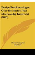 Eenige Beschouwingen Over Het Stelsel Van Meervoudig Kiesrecht (1895)