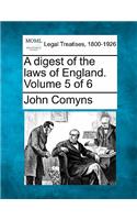 A digest of the laws of England. Volume 5 of 6
