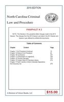 North Carolina Criminal Law And Procedure-Pamphlet # 2