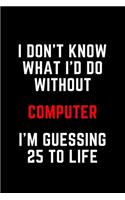 I Don't Know What I'd Do Without Computer I'm Guessing 25 To Life