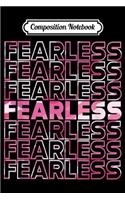 Composition Notebook: Fearless Inspirational Pink Camouflage Journal/Notebook Blank Lined Ruled 6x9 100 Pages