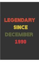 LEGENDARY Since December 1990 Notebook / Journal Birthday Gift