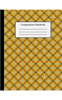 Composition Notebook: Wide Ruled - 8.5 x 11 Inches - 100 Pages - Yellow Pattern