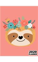 2020: Weekly & Monthly Planner: Jan 1, 2020 to Dec 31, 2020: Cute Sloth One Year Weekly Planner & Schedule Agenda with Inspirational Quotes
