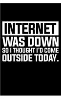 Internet Was Down So I thought I'd Come Outside Today.