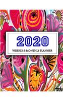 2020 Planner Weekly and Monthly: Jan 1, 2020 to Dec 31, 2020: Weekly & Monthly Planner + Calendar Views - Inspirational Quotes and Navy Floral Cover - ... December 2020