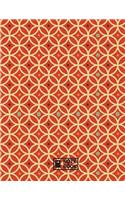 Notebook: Circular Orange Cover, Extra Large (8.5 x 11) inches, Lined White Paper