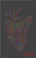 CHD Journey Notebook: Colorful Circuit Board Anatomical Heart, Gray Background, Journal, 5 in x 8 in, 50 sheets / 100 pages, college lined
