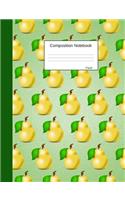 Pear Composition Notebook: Wide Ruled Journal to write in for school, take notes about fruits and vegetables, for boys and girls, students, healthy eating teachers, homeschool
