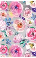 Bullet Journaling Notebook Pink Grey Floral