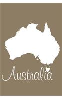 Australia - Khaki Blank Notebook: 101 Pages, 6 x 9 Journal, Soft Cover