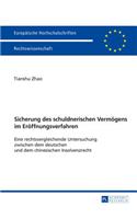 Sicherung Des Schuldnerischen Vermoegens Im Eroeffnungsverfahren: Eine Rechtsvergleichende Untersuchung Zwischen Dem Deutschen Und Dem Chinesischen Insolvenzrecht