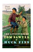 Adventures of Tom Sawyer & Huck Finn (Illustrated)