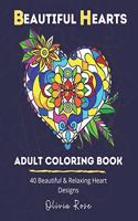 Beautiful Hearts Adult Coloring Book