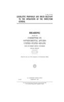 Legislative proposals and issues relevant to the operations of the inspectors general