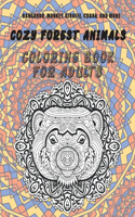 Cozy Forest Animals - Coloring Book for adults - Kangaroo, Monkey, Giraffe, Cobra, and more