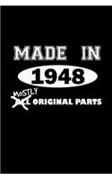 Made In 1948 Mostly Original Parts: Notebook Journal Diary 110 Lined pages
