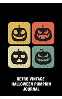 Retro Vintage Halloween Pumpkin Journal: Happy Halloween Notebook, Carved Pumpkins, Draw and Write Journal, Ruled Writing Paper