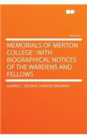 Memorials of Merton College