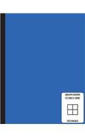 Low Vision Notebook: 0.5 Inch Graph Paper - Full Size Grid Ruled Notebook - Large Print Page Numbers - Blue Cover