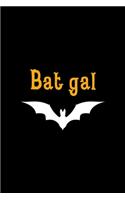 Bat Gal: Notebook Journal Composition Blank Lined Diary Notepad 120 Pages Paperback Black Solid Bat