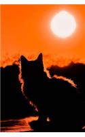 Kitty Cat at Sunset Journal: 150 Page Lined Notebook/Diary